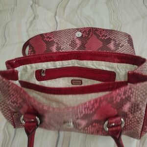 Guess Red Shoulder Bag with Snakeskin Pattern